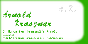 arnold krasznar business card